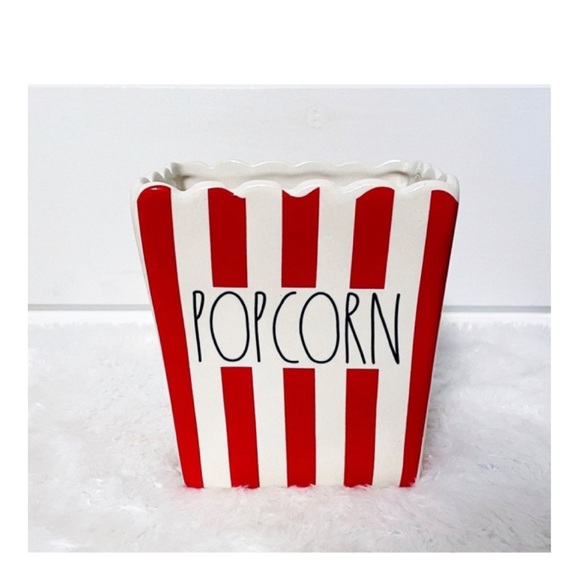 NEW Rae Dunn Popcorn Red Stripped Bucket Bowl 🍿 - Picture 1 of 7